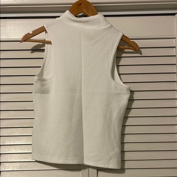 White Sleeveless Mock Neck Top - Picture 2 of 5